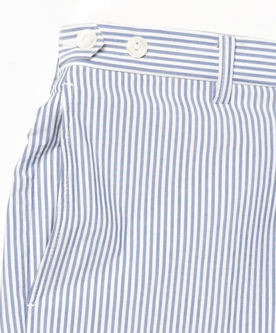 IVY Trousers Ankle-Cut Seersucker blue stripe