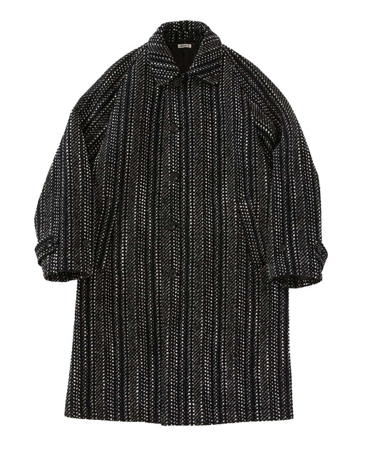 Woven Tweed Coat Black