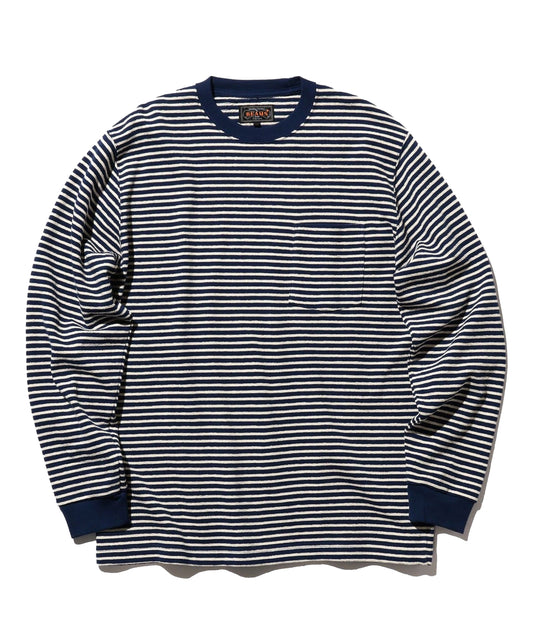 Pocket Tee Inlay Stripe Navy