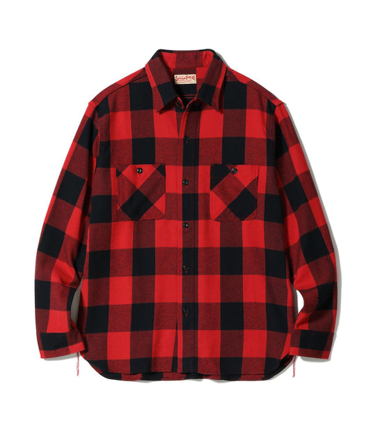 Twill Check Work Shirt Red