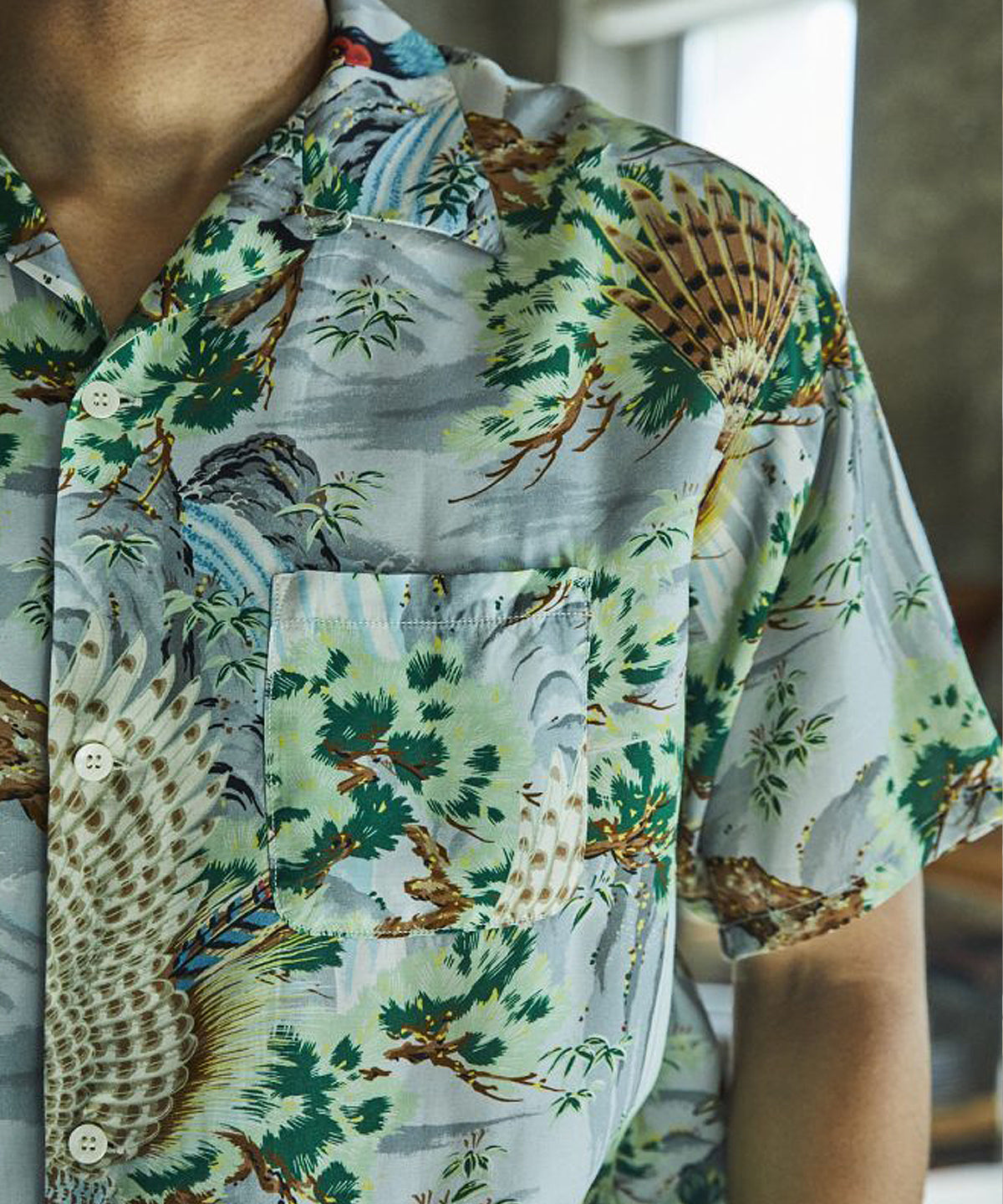 PEACOCK GARDEN HAWAIIAN SHIRT