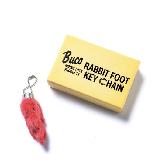 BUCO Rabbit foot key chain red