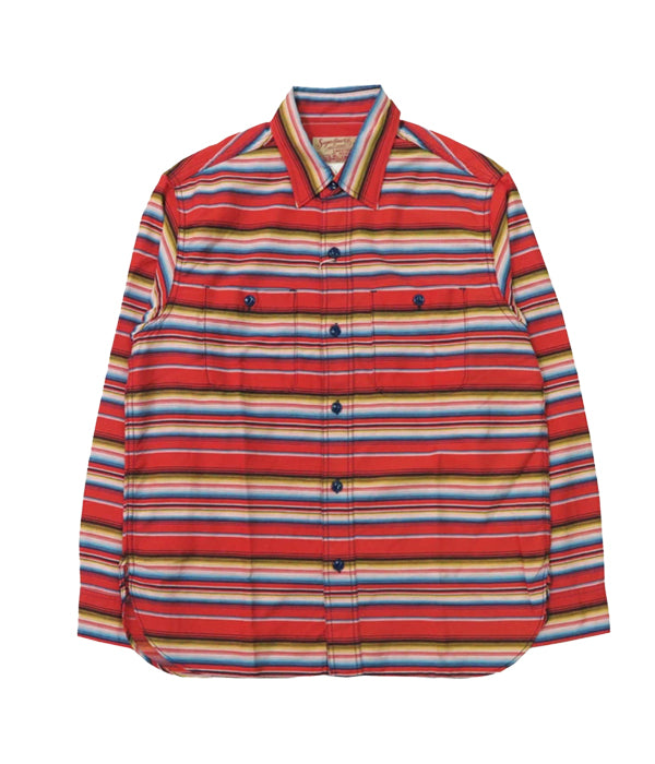 Stripe Denim Shirt Red