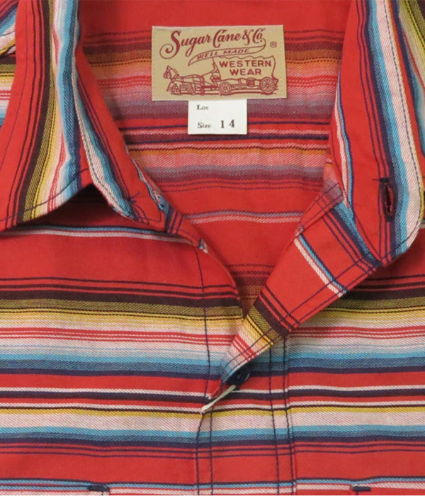 Stripe Denim Shirt Red